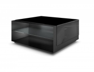 Munari VR081 Couchtisch mit Keramik in Glas glänzend schwarz 