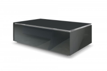 MO&MA von Munari Couchtisch in Glas dunkelgrau/ Design-Line Stahl 