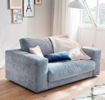 Candy Sofa Seventies 1,5-Sitzer medium 150cm Feincord Oliv | Sitztiefe 1