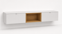 Venjakob Andiamo Home Hängelowboard H043 H093 Lack kristallweiß matt | Wildeiche hell soft gebürstet | Tiefe 53 cm