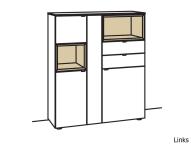 Venjakob Andiamo Home Highboard H424 Lack kristallweiß matt | Eiche hell geölt | Links