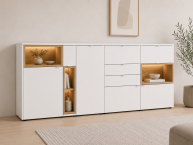Venjakob Andiamo Home Highboard H434 Lack kristallweiß matt | Eiche rustico hell geölt | Links