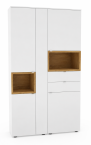 Venjakob Andiamo Home Vitrine H620 Lack kristallweiß matt | Wildeiche hell soft gebürstet | Links