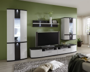 Ideal Möbel Cabana Wohnwand 168 Weiß Melamin / Graphit | Ohne Beleuchtung