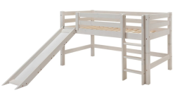 Infanskids halbhohes Bett mit gerader Leiter und Rutsche 