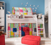 Infanskids Vorhang Spielhöhle für Bett Mittelhohes Bett | 13 Lime