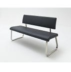 MCA Arco Bank Breite 175cm Bezug Echtleder Schwarz