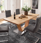 MCA Greta Esstisch Säule wählbar Gerade Kante | V-Fuß | 160 cm