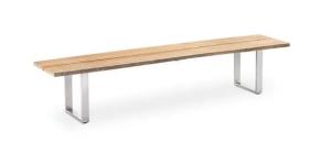 Niehoff Garden Bank Solid Profilkufe Edelstahl geb. | 220 x 45 cm