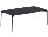 Venjakob Couchtisch Rio Rechteck 116 x 70 cm | Höhe L = 49 cm | Edelstahloptik | Keramik Basalto