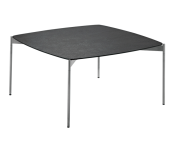 Venjakob Couchtisch Rio Quadrat 65 x 65 cm | Höhe L = 49 cm | Edelstahloptik | Keramik Basalto