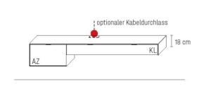 Wöstmann WM 2380 Aufsatz-Hängelowboard 11133 11134 Lack Samtgrau | Ohne | Ohne | Mit