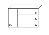 Wöstmann WM2140 Sideboard 2953 Tür links | Mit Vollauszug