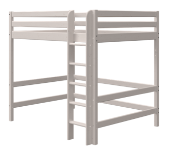 Flexa Classic Hochbett 140cm mit Senkrechtleiter 140 x 190 cm | Grau lasiert