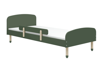 Flexa Dots Kinderbett mit Rollrost und 1/2 Absturzsicherung 90 x 200 cm | deep green
