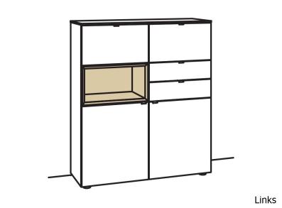 Venjakob Andiamo Home Highboard H425 Lack schiefergrau matt | Wildeiche hell soft gebürstet | Rechts