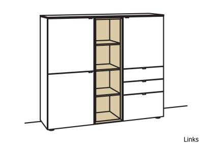 Venjakob Andiamo Home Highboard H428 Lack kristallweiß matt | Eiche rustico hell geölt | Rechts