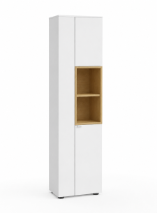 Venjakob Andiamo Home Vitrine H613 Lack kristallweiß matt | Eiche hell geölt | Rechts