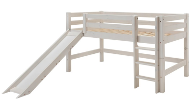 Infanskids halbhohes Bett mit gerader Leiter und Rutsche 