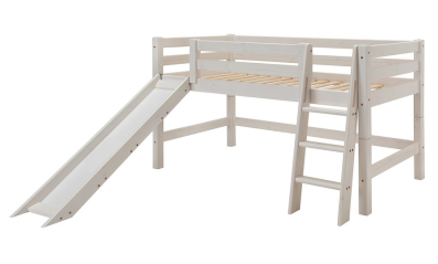 Infanskids halbhohes Bett mit schräger Leiter und Rutsche 