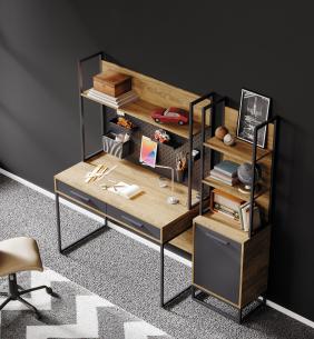 Infantil ALMILA Legend Schreibtisch mit Schreibtischaufsatz 