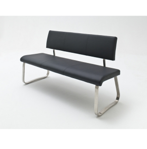 MCA Arco Bank Breite 175cm Bezug Echtleder Schwarz