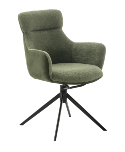 MCA ABP Stuhl Pelion mit Armlehnen Schwarz matt lackiert | Olive