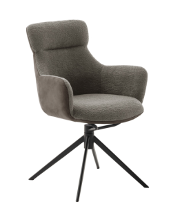 MCA ABP Stuhl Pelion mit Armlehnen Schwarz matt lackiert | Schlamm