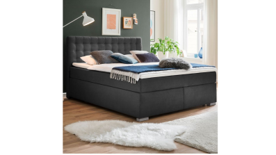 Meise Möbel Boxspringbett Isa Aspen Anthrazit | 180 x 200 cm | Holz eichenfarbig | H2