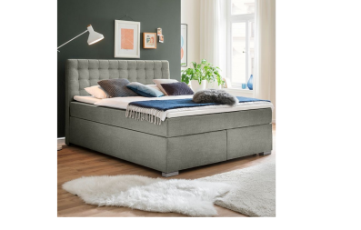 Meise Möbel Boxspringbett Isa Aspen Hellgrau | 90 x 200 cm | Holz graphit lackiert | H2