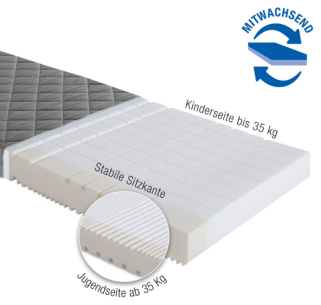Paidi Mehrzonen-Kaltschaum-Gemini-S Matratze mit Airwell Bezug 