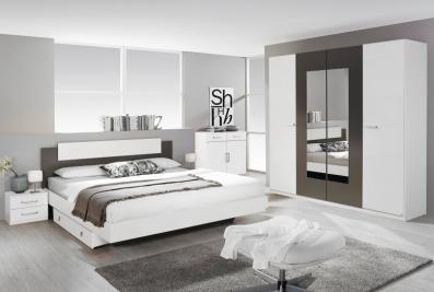 Rauch Schlafzimmer Borba Schlafzimmer-Set alpinweiß / grau-metallic mehrteilig 