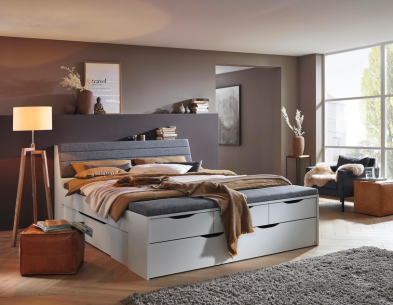 Rauch Scala Bett mit Bettbank und Kopfteil-Stauraum 