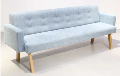 Standard Furniture Polsterbank Aalborg 220 cm | Mit Armlehnen | Eiche Natur lackiert | Capulet Blue Shadow 9711