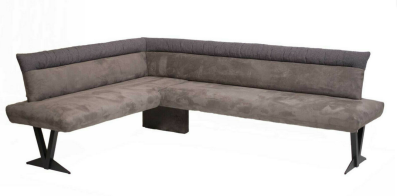Standard Furniture Eckbank Grenoble 235 x 175 cm | V-Optik | Kombi FA Walnut | Kurzer Schenkel rechts