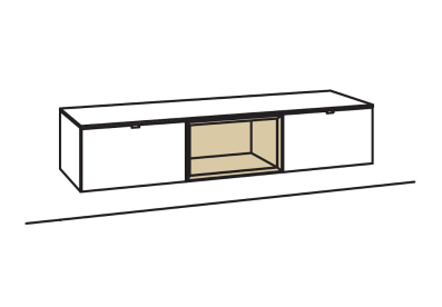 Venjakob Andiamo Home Hängelowboard H043 H093 Lack kristallweiß matt | Eiche rustico hell geölt | Tiefe 43 cm