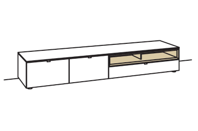 Venjakob Andiamo Home Lowboard H118 H168 Lack kristallweiß matt | Eiche rustico hell geölt | Tiefe 53 cm | Offenes Fach rechts