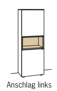 Venjakob Andiamo Home Vitrine H507 Lack kristallweiß matt | Eiche rustico hell geölt | Rechts