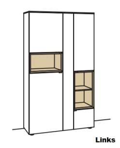 Venjakob Andiamo Home Vitrine H621 Lack kristallweiß matt | Santanaeiche hell geölt | Links