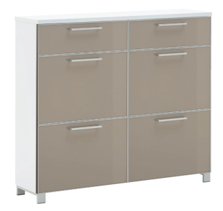 Voss Santina Schuhschrank 314 Lack Weiß | Taupe
