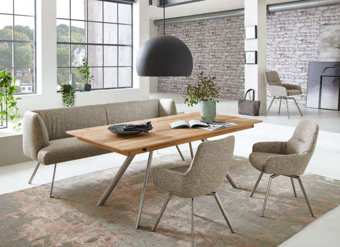 Venjakob Sitzbank Impuls P2 Opal 240 cm | Edelstahloptik | Preisgruppe B