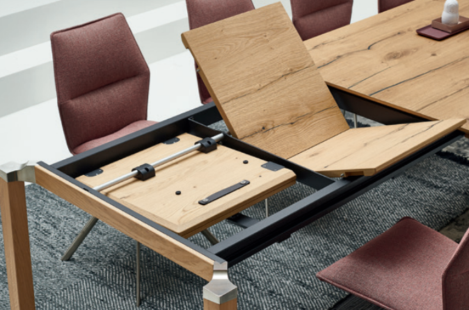 Venjakob Esstisch ET276 SID Echtholz furnier mit Klappeinlage 